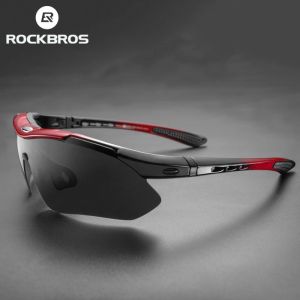 ROCKBROS Polarized Sports Men Sunglasses Road Cycling Glasses Mountain Bike Bicycle Riding Protection Goggles Eyewear 5 Lens