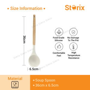 Storix High Temperature Pot Spatula Home Cooking Spoon Frying Shovel Silica Gel Kitchen Tools Wooden Handle Spatula
