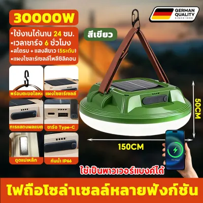 【0 ค่าไฟตลอดปี】ไฟแคมป์ปิ้ง โคมไฟเต็นท์ 20000mAh โซล่าเซลล์ กันน้ำIP66 แบบพกพา ชาร์จไฟได้ หรี่แสงได้4ระดับ ดูดแม่เหล็ก พกสะดวก ปีนเขา ไฟฉุกเฉิน ไฟพกพา เหมาะสำหรับเดินป่า ตั้งแคมป์ ตกปลา หรือไฟฉุกเฉินในบ้าน ตะเกียงแคมปิ้ง โคมไฟพกพา