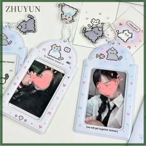 ZHUYUN Cute Cartoon Cat Photo Card Holder Fashion Creative Decoration Idol Photo Album Protective Sleeves Pendant Card Storage Case