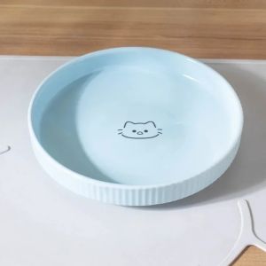 Ceramic Tableware for Cats Plates Feeders Cartoon PuppyFood Bowl Shallow Mouth2026