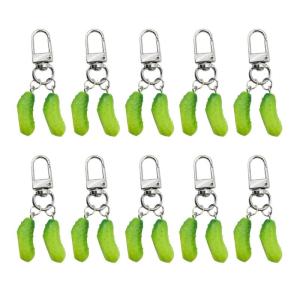 10ชิ้นพวงกุญแจแตงกวาน่ารักเหมือนจริงเครื่องประดับแฟชั่นสำหรับใช้ในชีวิตประจำวันและเครื่องประดับพิเศษ