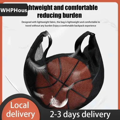 [COD] WHPHous Ship within 24 hours 1PCS Single Ball Bag With Zipper Pocket Mesh Ball Storage Bag Equipment Drawstring Sling Storage Net Carrying Basketball