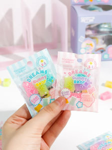 🍬New Gummy Bear🍬Student Eraser Sets Soft and Cute Eraser Sets Dopamine-Color Erasers Gummy Bear Erasers Color Changing Bear Eraser Cartoon Creative Student Tools Debris Free Small Eraser Sets