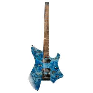 Eart GW2-Bl Satin Finish Blue Right-Handed Headless Electric Guitar with Open Pore Rosette Maple Neck and Custom 57 Alnico V Set with Free RJ Deluxe Hardcase : COD not accepted  Christmas Sale d