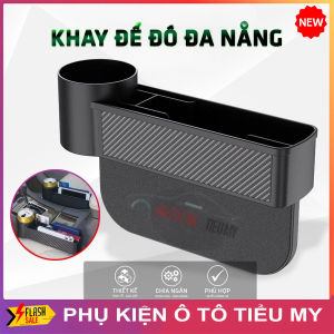 Khay Đựng Đồ Khe Ghế Ô Tô Đa Năng - Hộc Để Đồ Cao Cấp Vân Carbon Khay Dùng Được Linh Hoạt Cho Cả 2 Bên Ghế Lái Và Ghế Phụ
