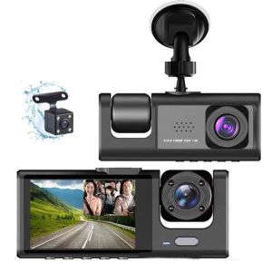 AKZDXE IR Night Vision Vehicle Recorder HD Recording APP Control Car Dashcam  3 Channels Video Recorder Driving Recording