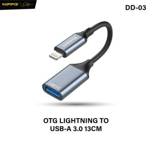 HIPPO OTG DD-03 13Cm USB A TO Lightning USB 3.0 Adapter Converter Plug Play Flashdisk Data untuk Iphone 7 8 X XR 11 12 13 14 Pro Max Dual Drive DD03