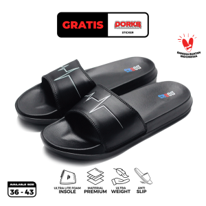 Dorks Beat Black - Sandal Slop Casual Pria Wanita Sendal Selop Slipper Anti Licin Original Dorks