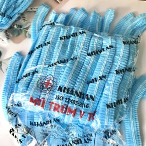 Mũ trùm đầu mũ sâu dùng trong y tế spa thẩm mỹ viện mũ Chùm Đầu - 100 cái màu xanh Khánh An