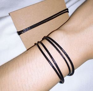 Gelang Tali Korea // Gelang Tali Korea Style // Gelang Tali Polos Tali Korea 2 mm Hitam Coklat Putih // Gelang Tali Korea Style Cowok // Gelang Tali Korea Couple // Gelang Tali Korea Anti Air - Starlaa.id