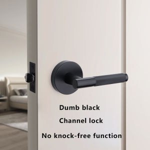 【Super low price】American Simple Black Bathroom Lock Bathroom Home Interior Bathroom Door Handle Wooden Door Lock Knurled Privacy Lock