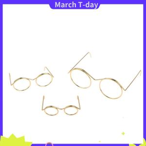 March 5/10pcs แฟชั่นกรอบกลม lensless Retro Cool Doll แว่นตาสำหรับตุ๊กตา9/25/30cm