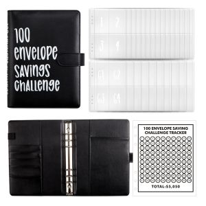 【SG】PU Leather A5 Budget Binder Planner Notebook Cover Envelopes Binder Pockets for Money Budget Saving Bill Organizer