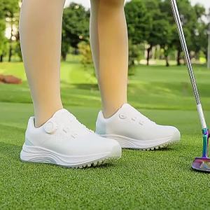 AUPGM Summer golf shoes for women waterproof with adjustable laces height-increasing and non-slip soles womens athletic shoes low-top style
