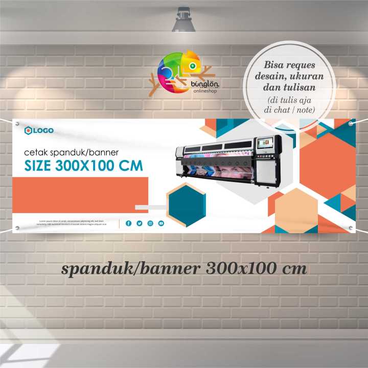 Size 300x100 Cm Cetak Spanduk Banner Custom Resques Desain Ukuran