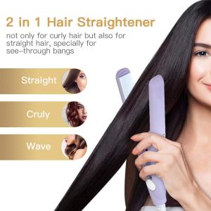 Brrnoo Hair Straightener And Curler 2 In 1Bangs Hair Straightener Beauty Flat Iron Heating Curler Ceramic Tourmaline Ionic Flat Iron Hair Straightener