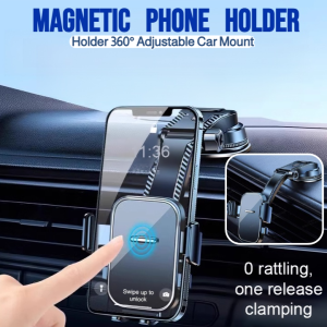 Magnetic car Phone Holder  Holder 360° Adjustable Car Mount Fixed Shockproof Windshield Dashboard Mounted Phone Holder