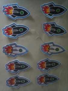 Patch Bordir Jahit/Patch Bordir Logo Nasa Roket