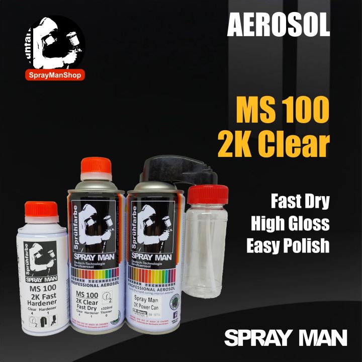 2K Clear Aerosol Spray Paint Original 2K Clear 4:1 System For ...