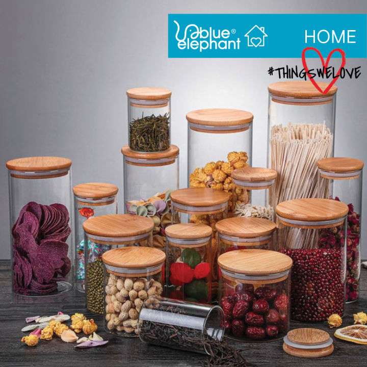 Botes Vidrio Borosilicato 2000ml Con Tapa Hermética - Pack De 2, Para Alimentos, Especias, Apilables