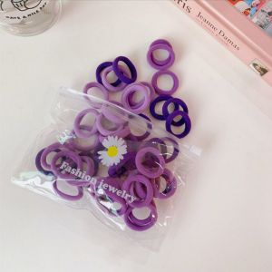Ready Stock 50Pcs/bag INS Korean Style Daisy Colorful Kids Hair Tie Set Scrunchies Towel Baby Girls Ponytail Hair Rope