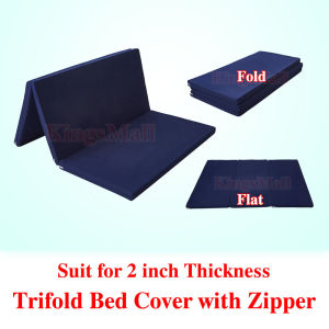 2 inch Trifold foam Cover with Zipper High Quality Fold Bed Foam Cover Matching Pillowcases Machine Washable