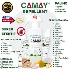 CAMAY Spray Serangga Organik Spray Lipas Semut Nyamuk Lalat Pokok Anai-anai Kutu Kucing Kamitetep Pepijat Pacat Charlie