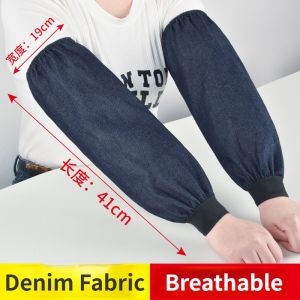 Hard-wearing Denim Arm Sleeves Labor Protection Cuffs for Welding Anti-fouling Sleeves Thicken Lengthen Working Factory Sleeves