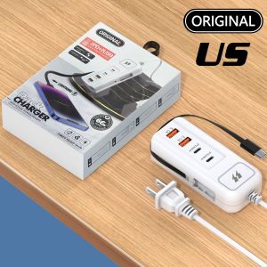 4-port USB travel charger ultra fast charging extension cable socket