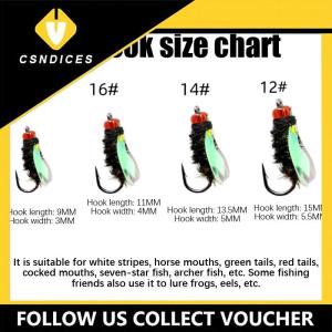 [Csndices] Luya Fly Bait Fly Hook Mung Bean Fly Horse Mouth White Striped Tilapia Predatory Freshwater Fish Bait Fishing