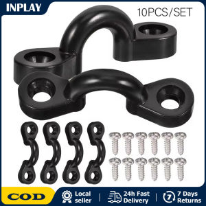 10Pcs Kayak Pad Eye Kit with 20Pcs Screws Accessories Nylon Bungee Deck Loops Kayaking Replacement Parts for Canoe Rigging
