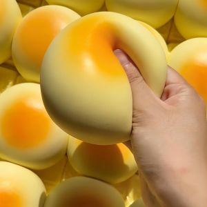 Cream Bun Bread Squishy - 4" Slow Rising Squishy Toys Super Soft Food Squishies Sensory Stress Relief Squeeze Toys for Adults Cute Desk Fidget Toy