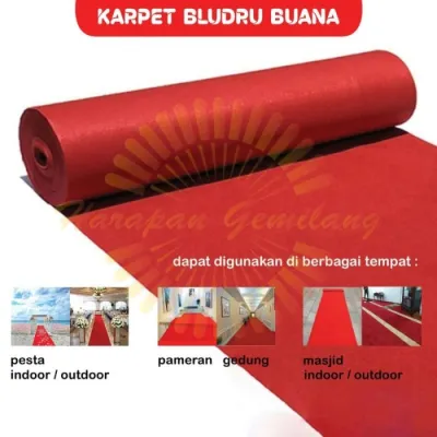 Karpet Bludru Meteran BUANA Karpet Panggung Pameran Karpet Masjid Rol