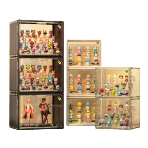 Large Capacity Acrylic Blind Box Storage Box / Transparency Figurines Display Box / POP MART Toys Display Rack Rainbow Culture