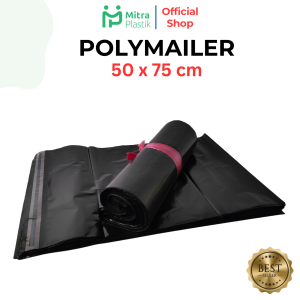 Plastik Polymailer 50x75 cm isi 100 pcs Packing Online Shop Lem Seal Amplop Hitam 50 x 75