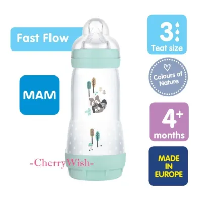(320ml) MAM Easy Start Anti Colic Bottle with Fast Flow Silicone Teat (Nature Collection)