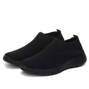 Free Shipping Spring Breathable Mesh Casual WomenS Shoes Socks Flat Shoes Large Size Walking Shoes Slip-On Shoes