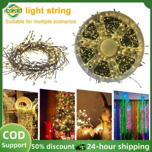 【HOSPORT】LED Cluster Fairy Lights with Remote Cluster String Light Waterproof Firecracker String Light for Window Wall Tree Decor【1-3 days delivery】