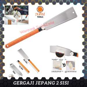 GERGAJI TANGAN LIPAT JEPANG DOUBLE EDGE HAND SAW RYOBA DUA 2 SISI MATA ELASTIS FLEXIBLE FLEKSIBEL LENTUR UNTUK POTONG MEMOTONG MEMBELAH HALUS RIP TURBO CUT CROOS CUT WOOD KAYU PIPA PARALON PVC PLASTIK DAHAN POHON BAMBU BAMBOO TIPIS TAJAM CEPAT KUAT RAPIH