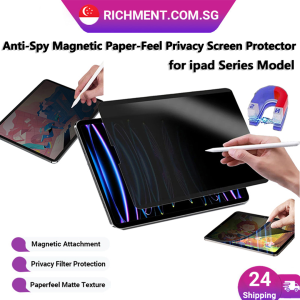 【✅SG Brand】RICHMENT Magnetic Privacy Screen Protector for iPad Mini 6/7/8/Air M4 Anti-Spy Removable Matte Paperfeel Film Anti-Glare Eye Protection Reusable Washable Smooth Writing Drawing Tablet Screen Protective Film