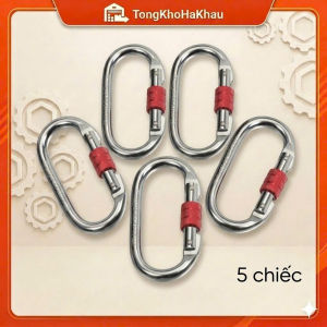 Móc khóa carabiner khóa vặn ren an toàn chữ O khóa thép tự khóa sơn nước đu dây lau kính điều hoà leo núi