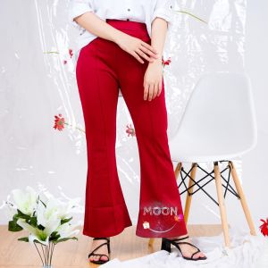 CUTBRAY RETRO Garis Tulang & Saku Ada BB 50-100kg Standar-Jumbo Scuba Tebal Celana Panjang Wanita