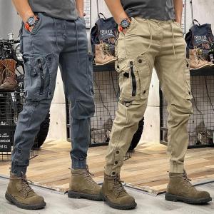 High Quality Outdoor Hip Hop Work Stacked Slacks Camo Navy Trousers Man Harem Y2k Tactical Military Cargo Pants For Men Techwear