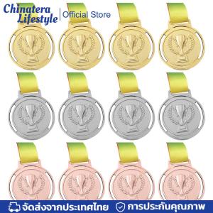 12pcs เหรียญทองเงินเหรียญทองแดงการแข่งขันกีฬารางวัลเหรียญรางวัลเหรียญรางวัลเหรียญสำหรับการกีฬาของที่ระลึก