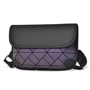 LANGJ หลากสีสัน กระเป๋าสะพายไหล่แบบตาราง ป้องกันน้ำ ปู กระเป๋าคาดหน้าอกผู้ชาย แบบพกพา ความจุขนาดใหญ่ กระเป๋าสะพายข้างผู้ชาย ผู้ชาย/ผู้หญิง