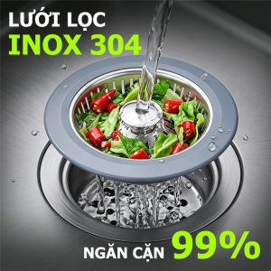 Bộ Lõi Nảy Thoát Nước Bồn Rửa Chén Inox 304 Cao Cấp - Nắp Giỏ Lọc Rác Chống Nghẹt Ngăn Mùi Hôi Hiệu Quả Cho Bồn Rửa Bát Nhà Bếp (Kèm Gioăng Đệm Kín Nước) Thiết Kế Đa Năng Nhấn Để Xả Đọng Nước Dễ Dàng Tháo Lắp Vệ Sinh Thay Thế Hoàn Hảo Cho Bồn Cũ 110mm