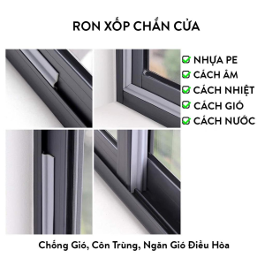 Thanh chắn khe hở cửa sổ dạng xốp Ron nẹp chặn khe hở ngăn côn trùng chống bụi cách âm chống va đập