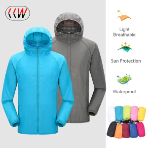 CCW Men Women Camping Rain Jacket Waterproof Sun Protection Clothing Fishing Clothes Quick Dry Skin Windbreaker With Pocket