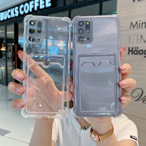 Card Holder Wallet Clear Phone Case For Xiaomi Redmi Note 10S 10 11S 11 9S 9 8 12 Pro Max 10X 9A 9i 9C NFC 10A 9T 10C 12C K50 Ultra Mi 11 13 Lite Poco X3 NFC M2 X5 Pro M3 M5 Shockproof Soft Back Cover